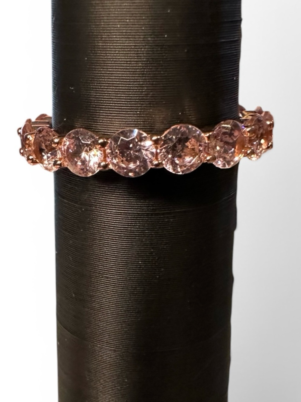 Rose Gold Vermeil Pink CZ Eternity Band Ring Size 8